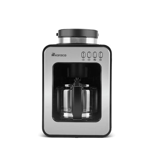 Image of KARACA Grindmaestro Filter Coffee Maker, 0,5L, 600W, Anti-Drip System, One-Touch Control, Removable Filter, Keep-Warm Function, Water Level Indicator,Inox