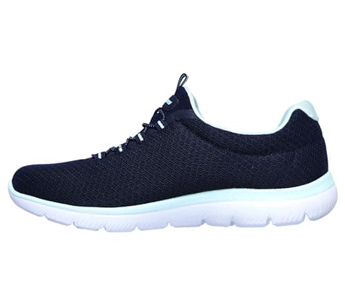 Image of Skechers Women's Summits 12980 Trainers, Navy Mesh/ Aqua Trim, 4 UK