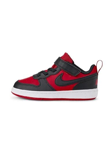 Image of Nike Unisex Kids Court Borough Low Recraft Sneaker, University Red Black White, 4.5 UK Child