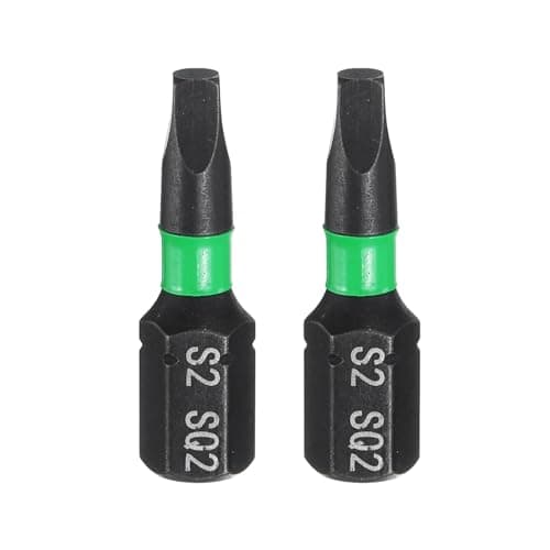 Image of sourcing map 2pcs SQ2 Square Screwdriver Bit 1/4" Hex Shank 25mm/1" Length Magnetic 4 Point Head Hex Bits S2 Steel Screw Driver Bit Industrial Grade Electric Drill Bits