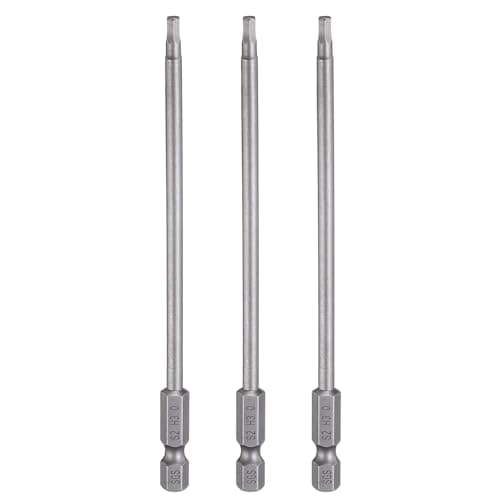 Image of sourcing map 3pcs H3.0 Hex Head Drill Bit Wrench 3mm Metric Flat Tip 1/4" Hex Shank 150mm (6") Long Magnetic Hexagonal Screw Driver Socket Industrial Screwdriver Power Bits