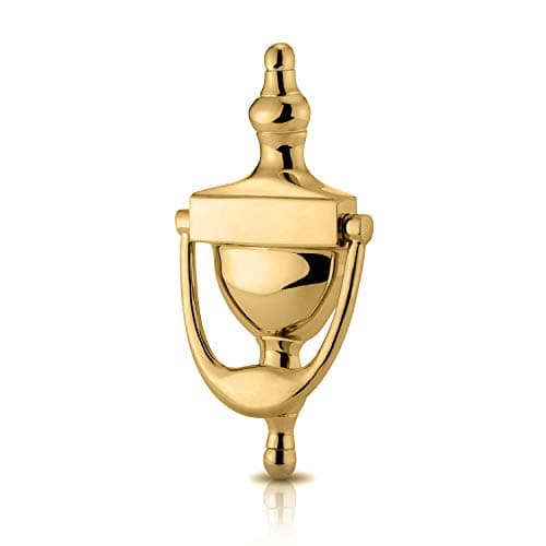 Image of XFORT® Traditional Door Knocker Polished Brass, Victorian Urn Door Knockers for Front Door, Front Door Furniture with a Classic Period Design, Perfect for Alerting You of Visitors to Your Home