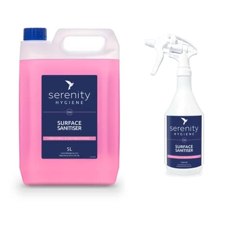Image of Antibacterial Surface Sanitiser - Multipurpose Disinfection Spray - Food Safe Vegan Friendly Formula - Great for Kitchens, Bathrooms and Other Hard Surfaces 5 L Kit