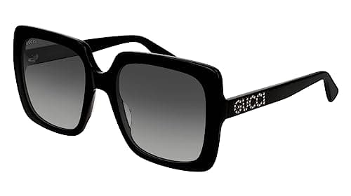 Image of GUCCI Women's GG0418S Sunglasses, Black-Black-Grey, 54, Black-black-grey, 54