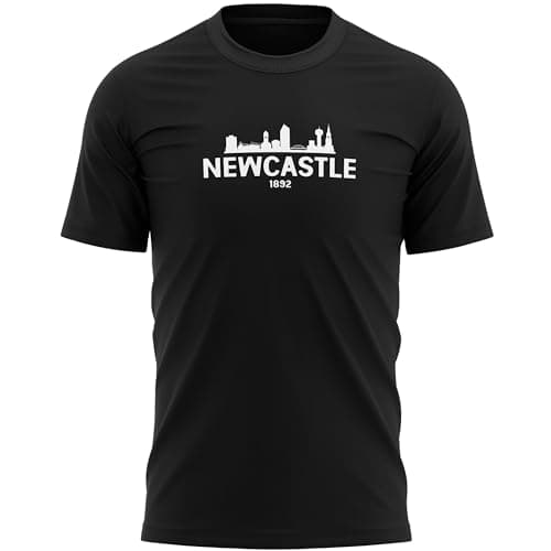 Image of Newcastle Skyline Mens T Shirt Football United Fan Supporters Tee, XL, Black