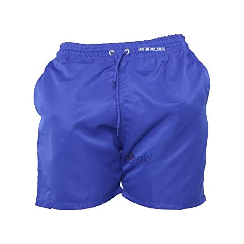 Image of Mens Summer Shorts with Pockets Casual Elasticated Waist Gym Swimming Mesh Lined Holiday Regular Short Royal Blue Small Only