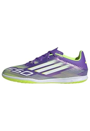 Image of adidas Unisex F50 Club Indoor Football Boots, Purple Rush/FTWR White/Lucid Lemon, 10 UK