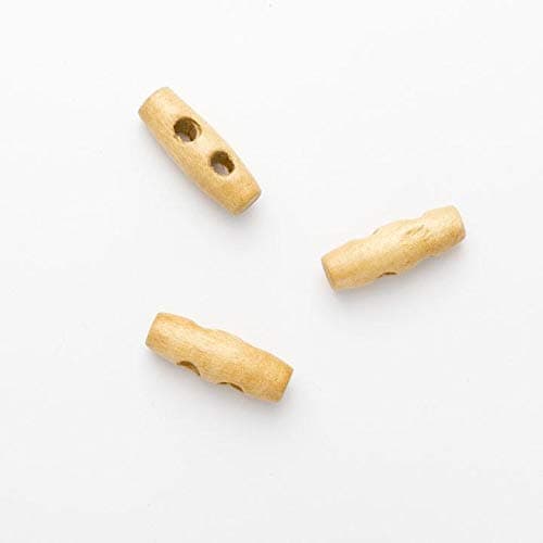 Image of Simply Sew Crafty™ Wooden 2 Hole Toggles for Duffle Coats (20mm-Light Wood)