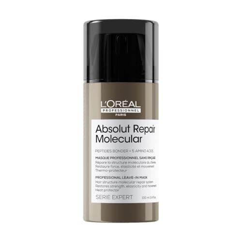 Image of L’Oréal Professionnel Absolut Repair Molecular Leave-In Hair Mask 100ml, For Extremely Damaged Hair, Molecular Peptides Bond Repair, Restore Strength & Elasticity, Hair Treatment