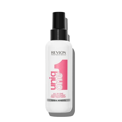 Image of REVLON PROFESSIONAL Uniqone Lotus Hair Treatment, Leave-in Hair Treatment, Moisturizing Hair Treatment, Lotus Flower Fragrance – 150 ml