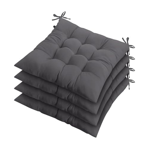 Image of ZZZMRH Chair Cushions Pack of 2 Seat Pads for Dining Chairs, Garden Chair Cushions Tie On_9 Stitch_D-grey Indoor/Outdoor Seat Cushions Comfortable Chair Pads for Kitchen Seat Pads 9 stitch cushions