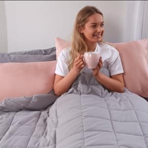 Image of Brentfords Weighted Blanket Adult 4kg Silver Grey, Gifts for Women Men Therapy Autism Insomnia Anxiety Relief for Adults, Single - 125 x 150cm - (Disclaimer Only suitable for age 3+ years)
