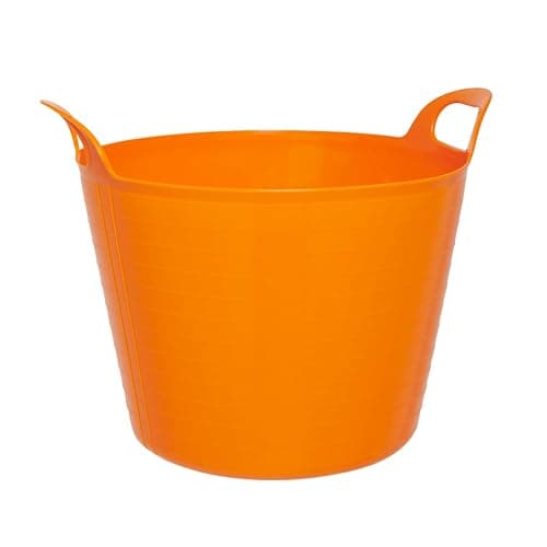 Image of SPECTRAPLAST® 15L Flexi Tub Heavy Duty Plastic Bucket – Multi Purpose Flexible Trug, Garden Tub, Builders Bucket, Storage Basket for Home, Cleaning, Laundry, Gardening – 10 Colours (ORANGE)