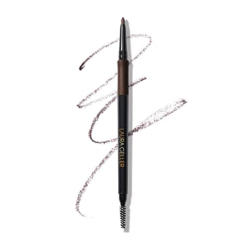 Image of LAURA GELLER NEW YORK INKcredible Waterproof Brow Pencil- Blending Spoolie Brush - Long Lasting Eyebrow Filler (04 Dark Brown)