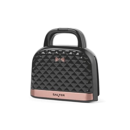 Image of Salter Handbag Toastie Maker - Sandwich Toaster, Non-Stick, Deep Fill Snack Maker, Cook 2 Toasted Sandwiches, 4 Slice Grill Press, Automatic Temperature Control, Cool Touch Handle, 750W