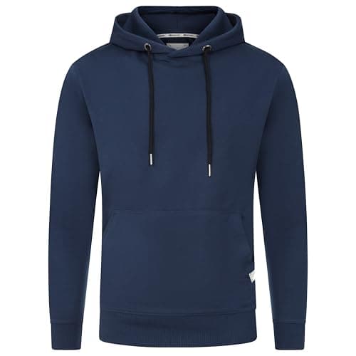 Image of Blu Apparel Men's Overhead Hoodie Hoodies for Men Activewear Midweight Hooded Sweatshirt (UK, Alpha, XXL, Regular, Regular, Navy)