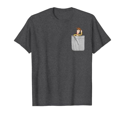 Image of Disney Pixar Toy Story Woody Faux Pocket Graphic T-Shirt T-Shirt, Men, Dark Heather Grey, 3X-Large
