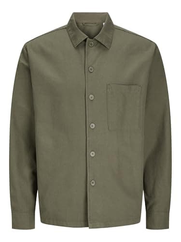 Image of JACK&JONES JJEURBAN Edge Overshirt LS SN, Olive Night, M
