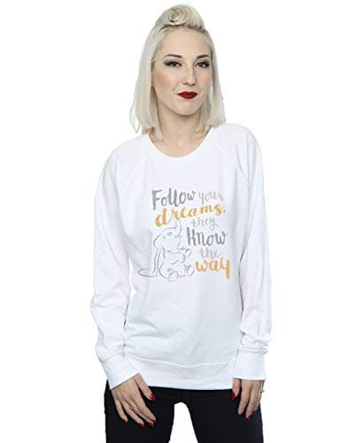 Image of Disney Women's Dumbo Follow Your Dream Sweatshirt White Medium