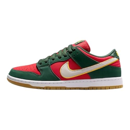 Image of Nike Dunk Low Men's Shoes, Fir/White-university Gold, 6 UK