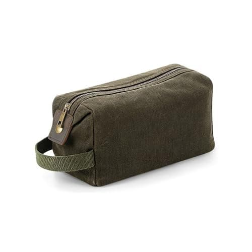 Image of Quadra QD651 Heritage Waxed Canvas Wash Bag