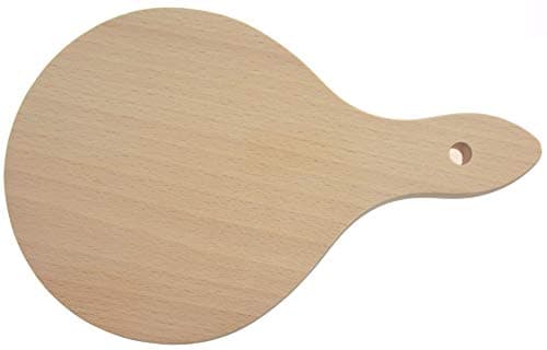 Image of EFO Small Chopping Board ⌀12.5 cm | Rustic Style Serving Platter Made of Natural Wood | Kitchen Block for Precise Cutting of Onions, Garlic and Other Ingredients | Round Tray with Handle | Beech Wood