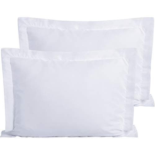Image of FLXXIE 2 Pack 100% Brushed Microfiber 1800 Oxford Pillowcases, Stain Fade and Wrinkle Resistant, Soft and Cozy Standard Oxford Pillow Cases | Hotel Quality Pillow Shams, White, 50x75 cm