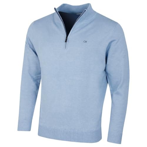 Image of Calvin Klein Mens Campus 1/2 Zip Sweater - Blue/Navy - L