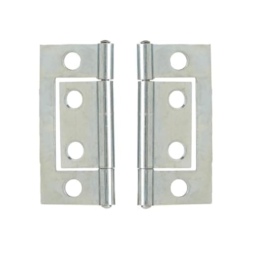 Image of Bifold Door Hinges 40mm (1.5 inch) Zinc Plated Flush Door Bifold Gate Hinge for Kitchen Corner Cupboard Cabinets Wardrobe Pack of 2