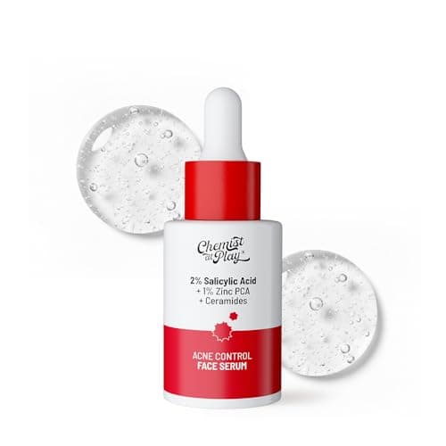 Image of Chemist At Play 2% Salicylic Acid Face Serum | Treats Active Acne | Controls Excess Oil | Removes Blackheads, Pimple & Dark Spots | Fades Acne Marks | Improves Skin Texture | 30ml