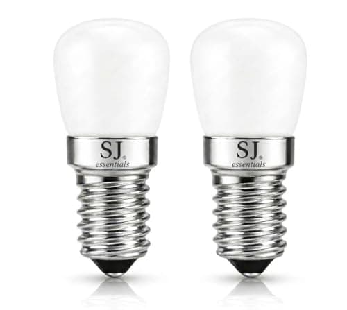 Image of SJ essentials LED Pygmy Bulb E14 1W SES Warm White 2800K – Small Edison Screw E14 LED Light Bulb Mini for Fridge, Cooker Hood, Oven, Salt Lamp & Extractor Hood (2 Pack)