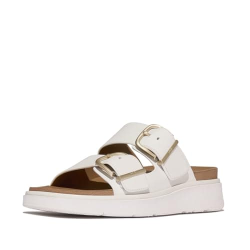Image of Fitflop Gen-FF Two-Bar Leather Women's Urban White Sandals - UK 5