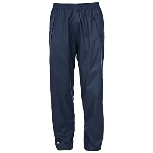 Image of Trespass Mens Womens Waterproof Trousers Packaway Breathable Qikpac Dark Navy