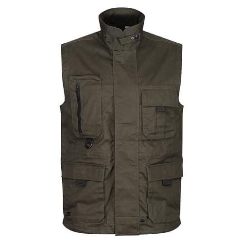 Image of Regatta Professional Mens Pro Multi Pocket Utility Vest Body Warmer, Khaki, XXL EU