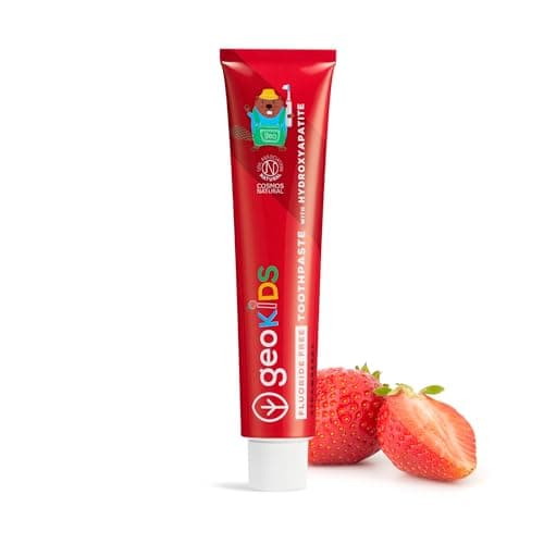 Image of Georganics Kids & Baby Strawberry Toothpaste – 75ml – Natural Fluoride-Free with Hydroxyapatite – Vegan, SLS-Free, Plastic-Free – Safe from 6 Months+