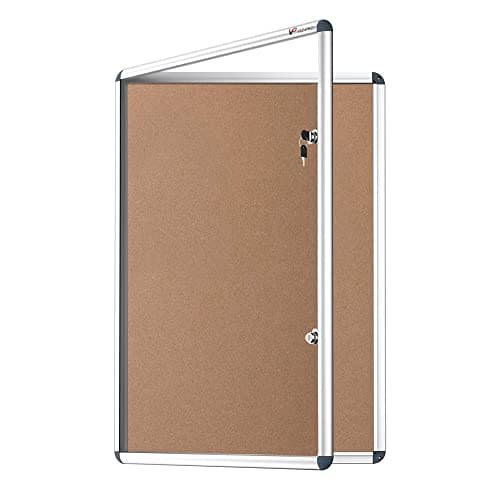 Image of VIZ-PRO Tamperproof Lockable Cork Noticeboard Class 1 Aluminium Framed 120x90 cm