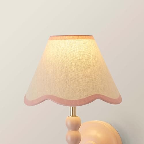 Image of ValueLights | Florie Linen Pink Scallop Trim Mini Lamp Shade | Shades, Home Décor & Improvement Essential