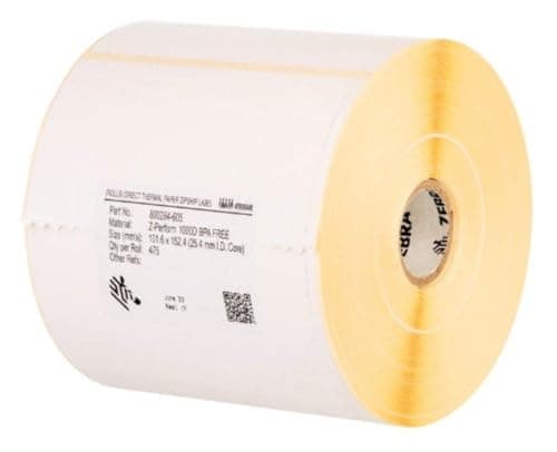 Image of Zebra Z-Perform 1000T Printer Labels (White, Thermal Transfer, Paper, 101.6 x 76.2, 4 Pieces))