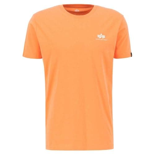 Image of Alpha Industries Basic T Small Logo T-Shirt for Men Tangerine