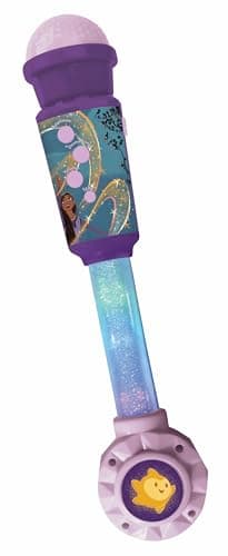 Image of LEXIBOOK, Disney Wish, Luminous Microphone for children, musical toy, built-in speaker, luminous effects, Aux-in socket, Purple, MIC90WI
