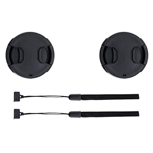 Image of 2-Pack 40.5mm Front Lens Cap Cover with Deluxe Cap Keeper for Sony ZV-E10 ZVE10 ZV-1F ZV1F A6700 A6400 A6300 A6100 A6000 A6500 A5100 ZVE1 A7C II A7C with Sony E 16-50mm Kit Lens or FE 28-60mm Kit Lens