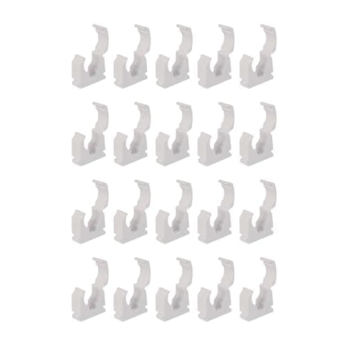 Image of 15mm Pipe Clips, Screw Fix Pipe Clips for 15mm Copper & Plastic Pipe, Plastic Pipe Clamps for Plumbing & Central Heating Installations (20)