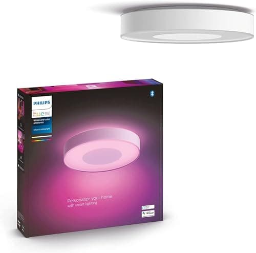 Image of Philips Hue Infuse White and Colour Ambiance Smart Ceiling Light [Large - White] with Bluetooth, Living Room Light Works with Alexa, Google Assistant and Apple Homekit, Smart Ceiling Lamp