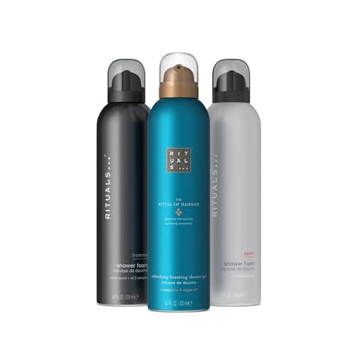Image of RITUALS Shower Foam Value Pack – The Ritual of Hammam, Sport and Homme - full size foaming shower gels - 3 x 200 ml