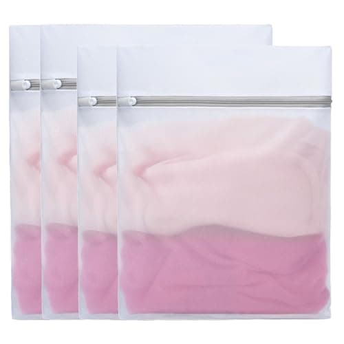 Image of VATI Laundry Bags for Washing Machine, Reusable Mesh Laundry Bag with Zips, 2PCS 60x50cm& 2PCS 50x40cm Laundry net Bags for Washing Delicate Clothes, Socks, Underwear, Bra