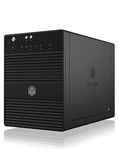 Image of ICY BOX External 4-Port USB-C Case for 2.5 inch & 3.5 inch SSD and Hard Disk Drives, USB 3.1 (Type-C, Gen 2), JBOD, Fan, SATA, Aluminium, Black