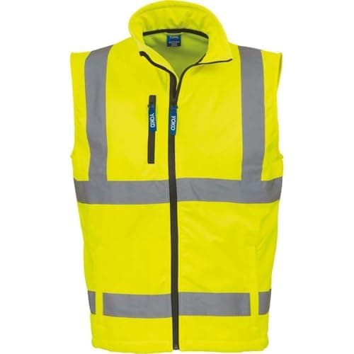 Image of Yoko Men's Yk050/Hv006 Hi-Vis Softshell Gilet - Yellow, X-Large
