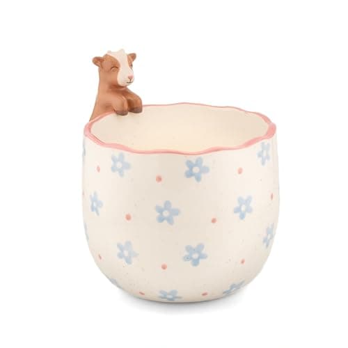 Image of Sass & Belle Peeking Goat Planter - Indoor Plant Pot, Animal Design for Cactus or Succulent, Ceramic plant pots for Home Décor, Flower Pot Designed by Sass and Belle