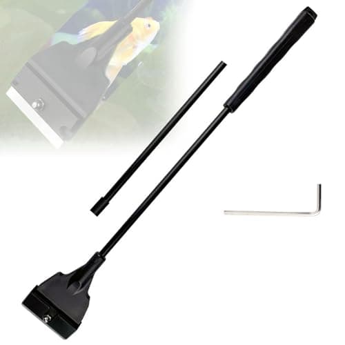 Image of ANZONGYI Detachable Stainless Steel Algae Scrapers 33cm Fish Tank Cleaner Maintenance Scraper Long Handle Glass Scraper Aquarium Gravel with 5 Replacement Blades