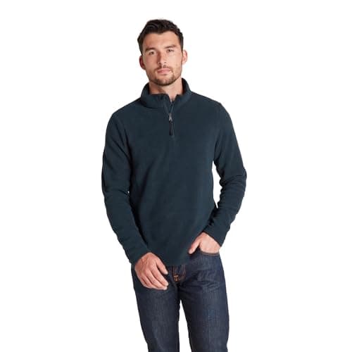 Image of TOG24 Revive Men's Fleece Pullover Lightweight & Warm Microfleece Jacket Quarter Zip Jumpers Thermal Top Recycled Polyester Sweatshirts Dark Indigo M